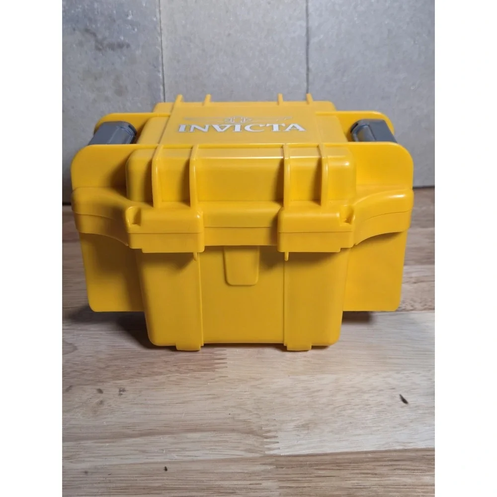 Invicta Yellow Hard Plastic Watch Storage Case Box Only Foam Interior